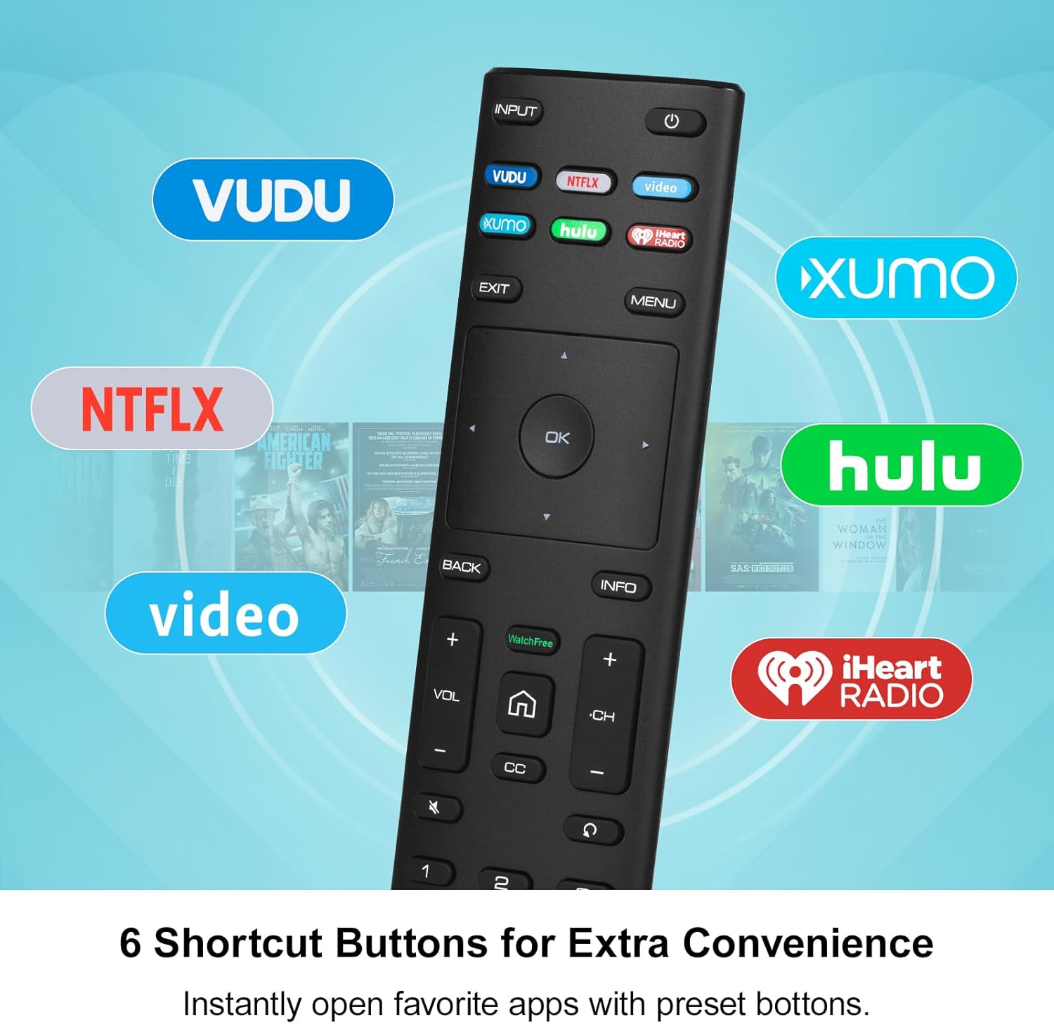 Universal Remote Control for VIZIO Smart TV, Replacement VIZIO Smart TV Remote Compatible with V/M/D/P/PX/E Series & XRT136, XRT140, XRT260, XRT270 thumbnail