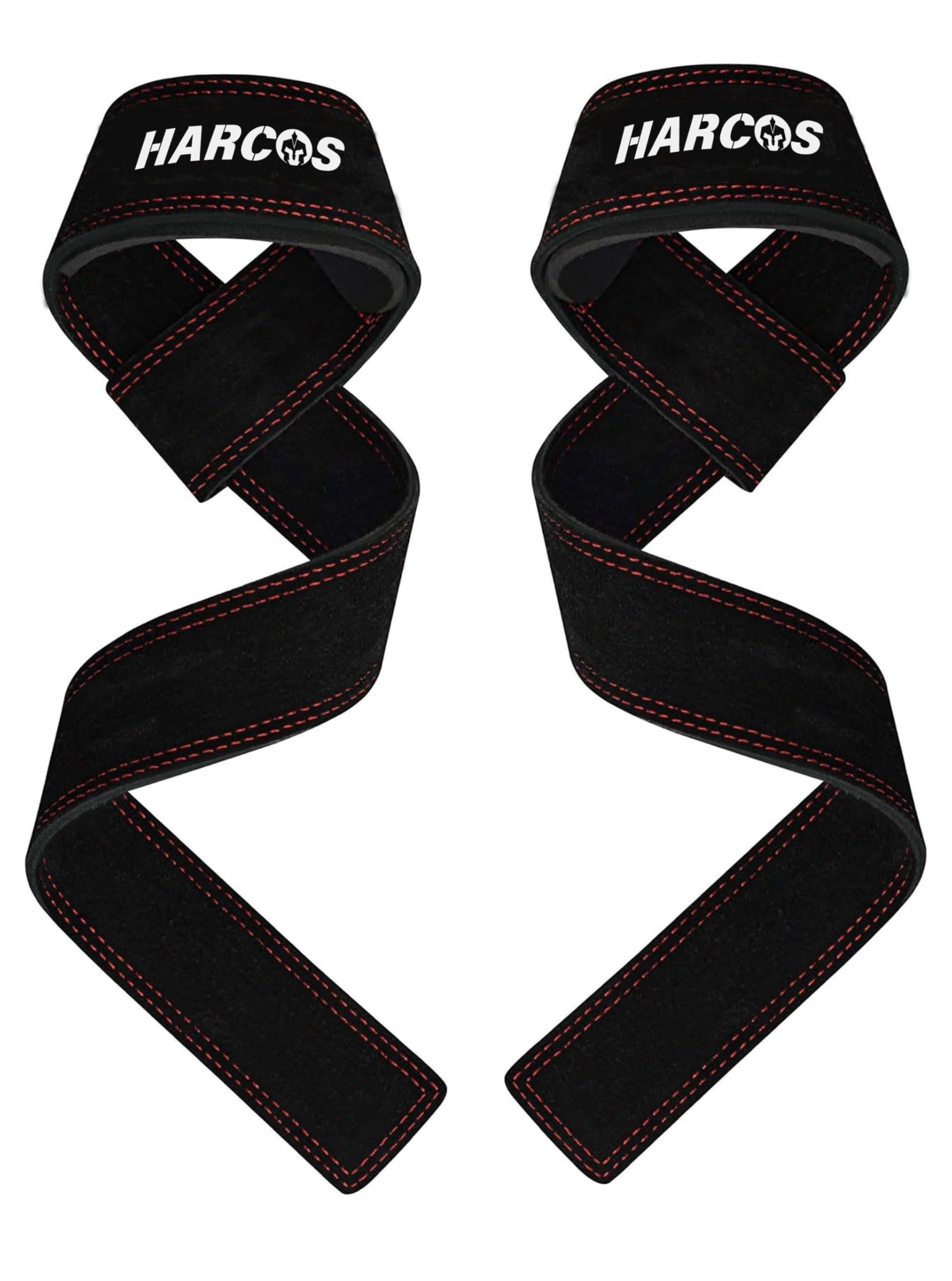 Premium 100 % Genuine Leather Weightlifting Gym Straps with 5mm Neoprene Padded Wrist Support Heavy Duty Double Stitched, Deadlifting, Powerlifting Gym Accessories for Men and Women with 54 CM Hand Bar Grip Extra-long length (Black)-image-48