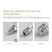 Vista 2 de DiCUNO Adaptador de enchufe E26 a E12 con certificación UL, negro, estándar (mediano) base E26 a candelabro E12 convertidor de enchufe de luz