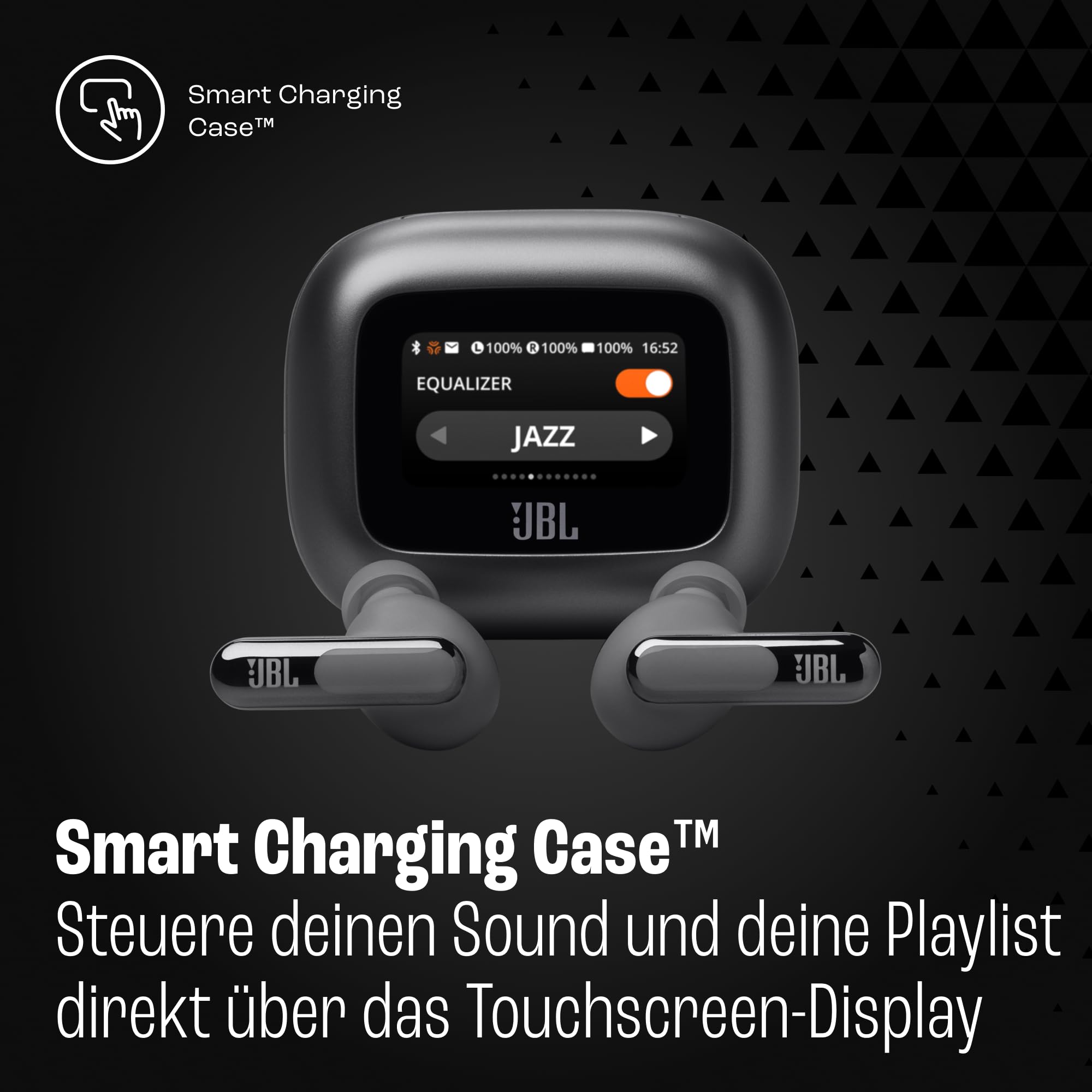 JBL Live Beam 3, Wireless Earbud-Kopfhörer mit Bluetooth, 48 Stunden Akkulaufzeit, True Adaptive Noise Cancelling und hochauflösendem JBL Signature Sound, IP55 wasserfest, mit Ohrstöpseln, Schwarz