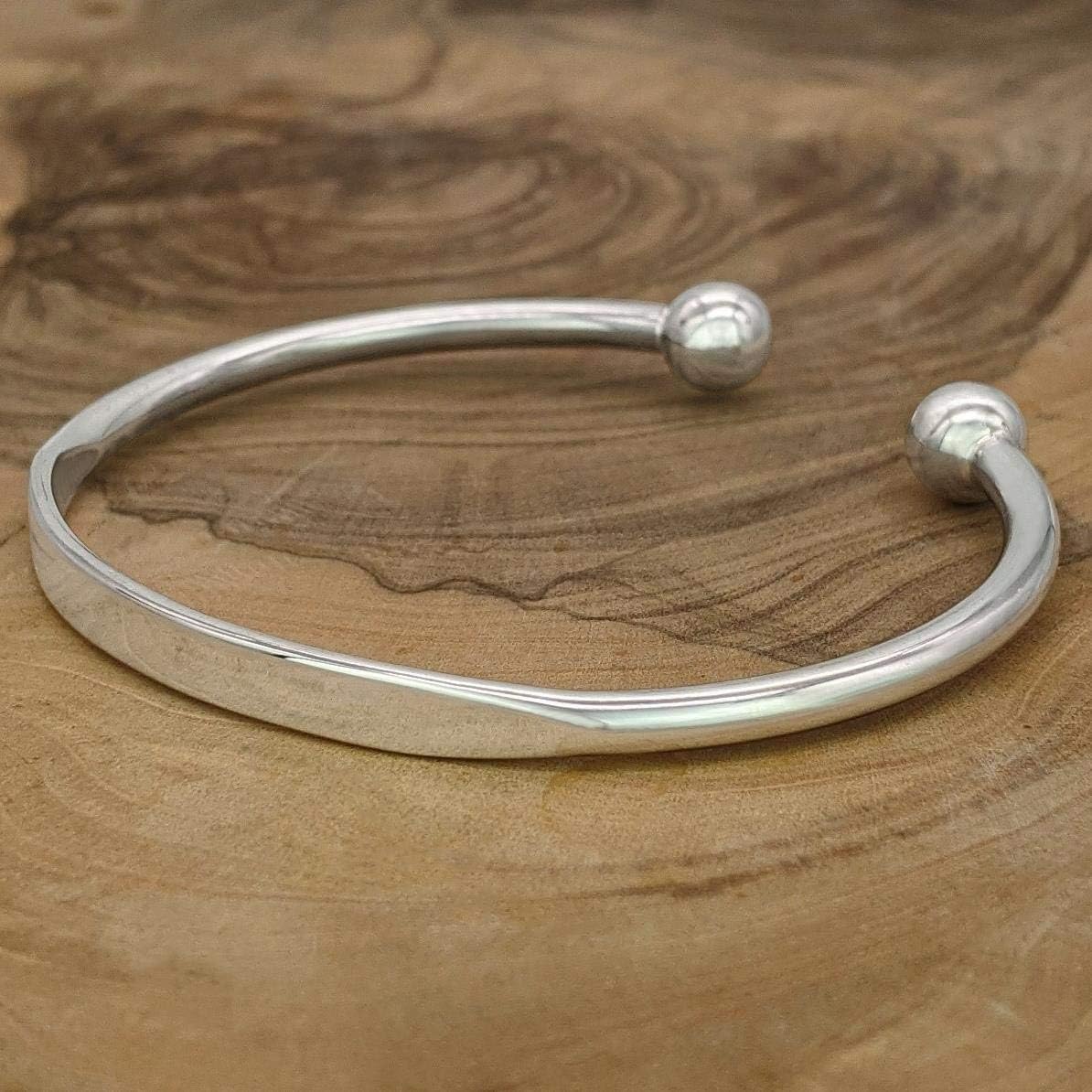Silverly Classic Identity 925 Sterling Silver Torque Bangle, Thick Solid Silver Bracelet for Men and Women - Image 5