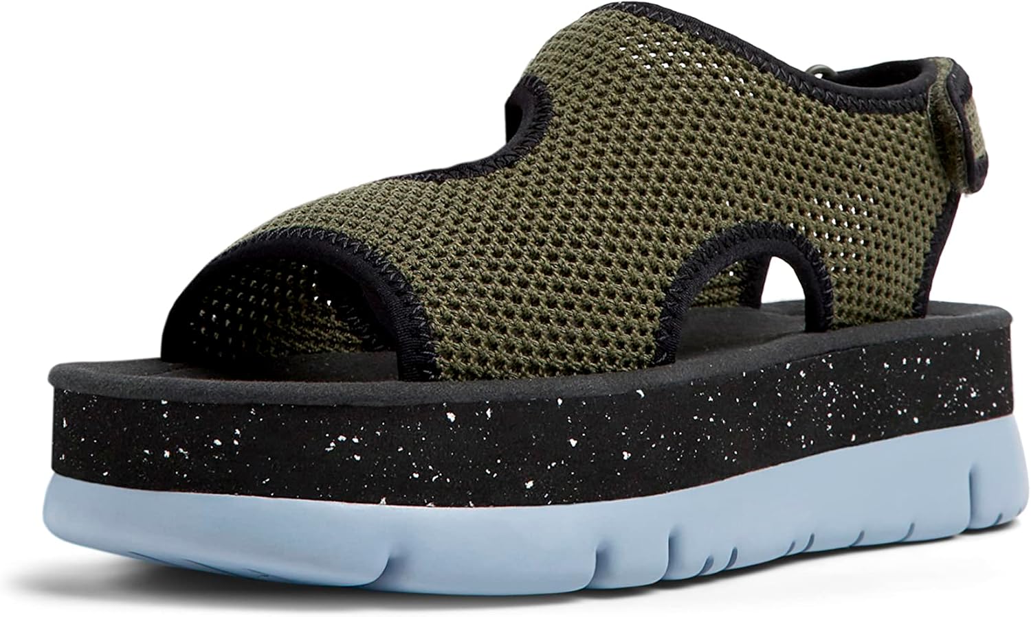 Camper Women's Flatform Flat Sandal, Medium Green, 7.5