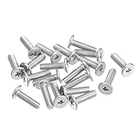 Vista 6 de uxcell M3-0.5 x 12 mm 20 piezas Tornillos de cabeza plana redonda 304 Acero inoxidable Phillips Drive Tornillos de máquina Hardware para conexión