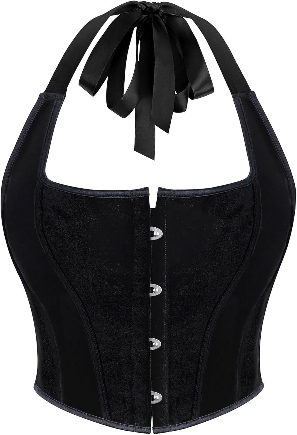 Renaissance Halter-Corset-Top for Women - Vintage-Floral-Overbust Fairycore-Corset-Bustier Gothic Back Shapewear Top - Image 3