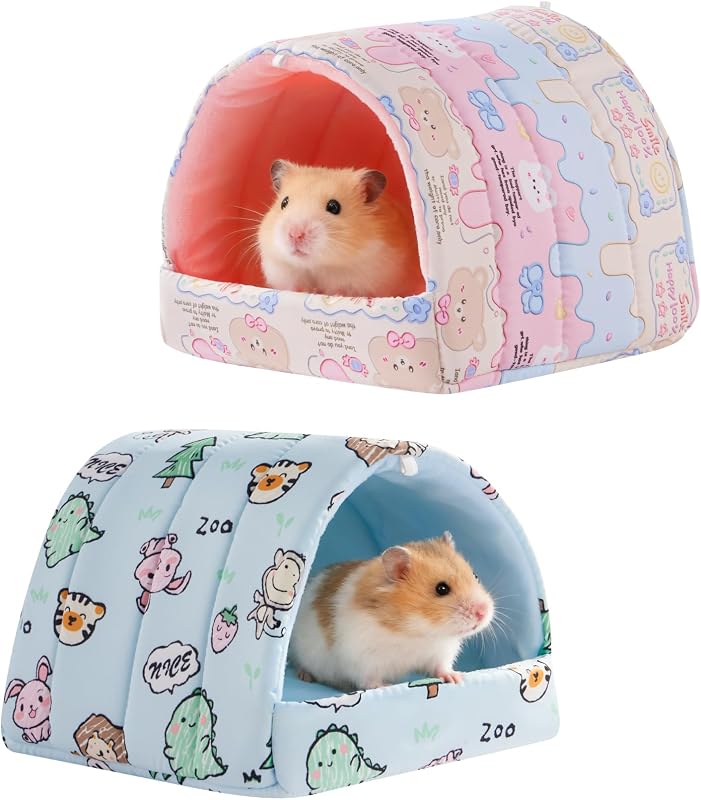Cama Toca para Hamsters e Pequenos Animais Rodizoo Lavável com Base Antiderrapante, GPH-6, Pacote com 2