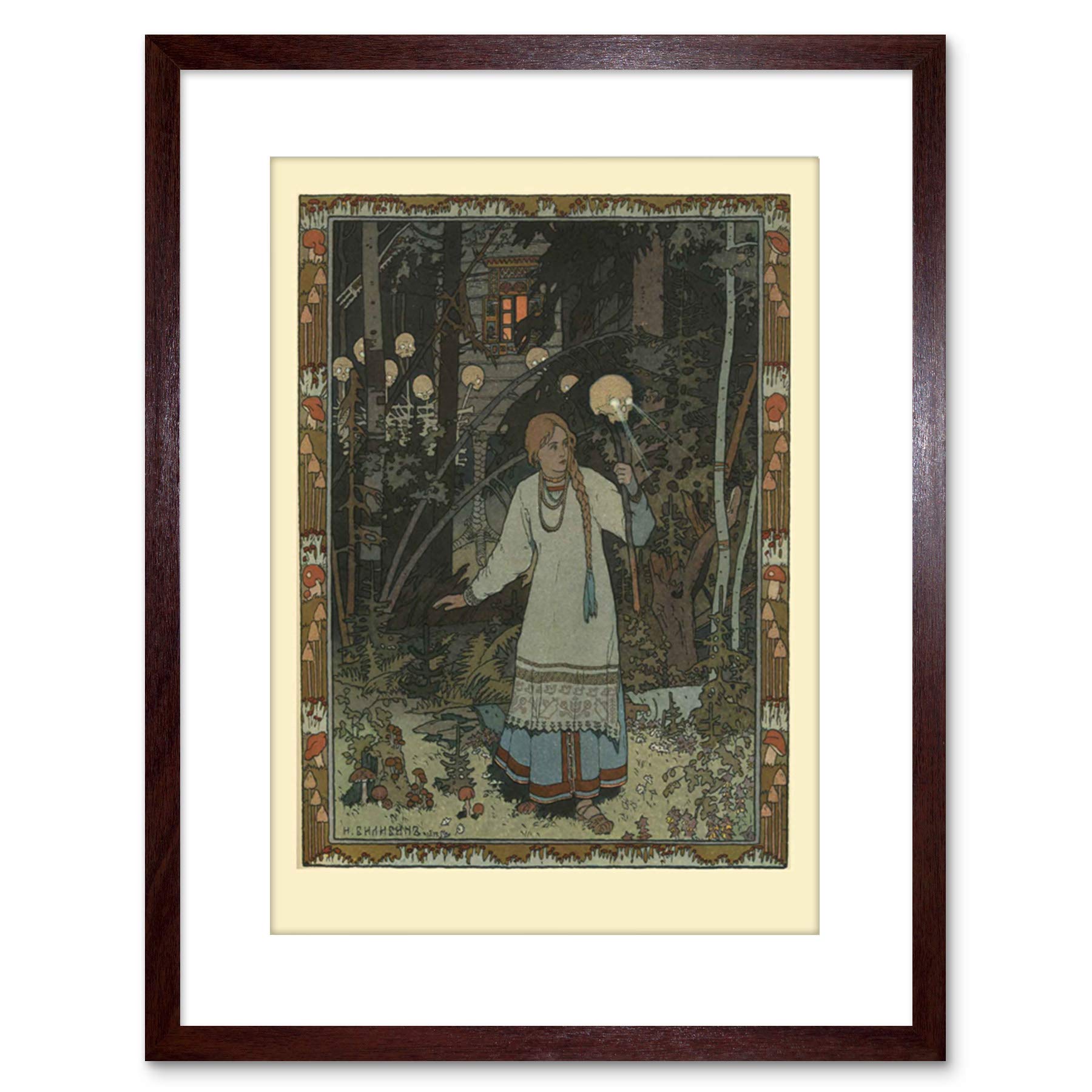 Wee Blue Coo PAINTING BILIBIN FAIRYTALE VASILISA BEAUTIFUL FRAMED PRINT F97X3720