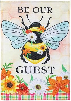 Evergreen Flag Summer Garden Flag 12x18 Double Sided for Outside, Outdoor Summer Decorations for Home, Portch, Yard, Garden Bee Summer