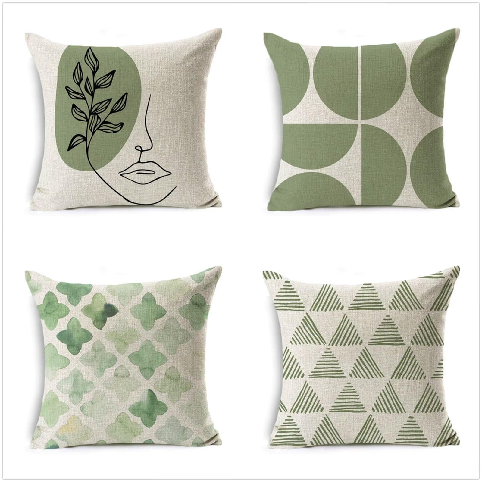 verde de la vendimia 4 pcs Fundas de Cojín,60x60cm Square Double Sided Super Soft Cojines Navideños,Funda Almohada Decorativa para Invierno,para Sofá Coche Cama Sillas Decoracion Hogar Cojines P1-134