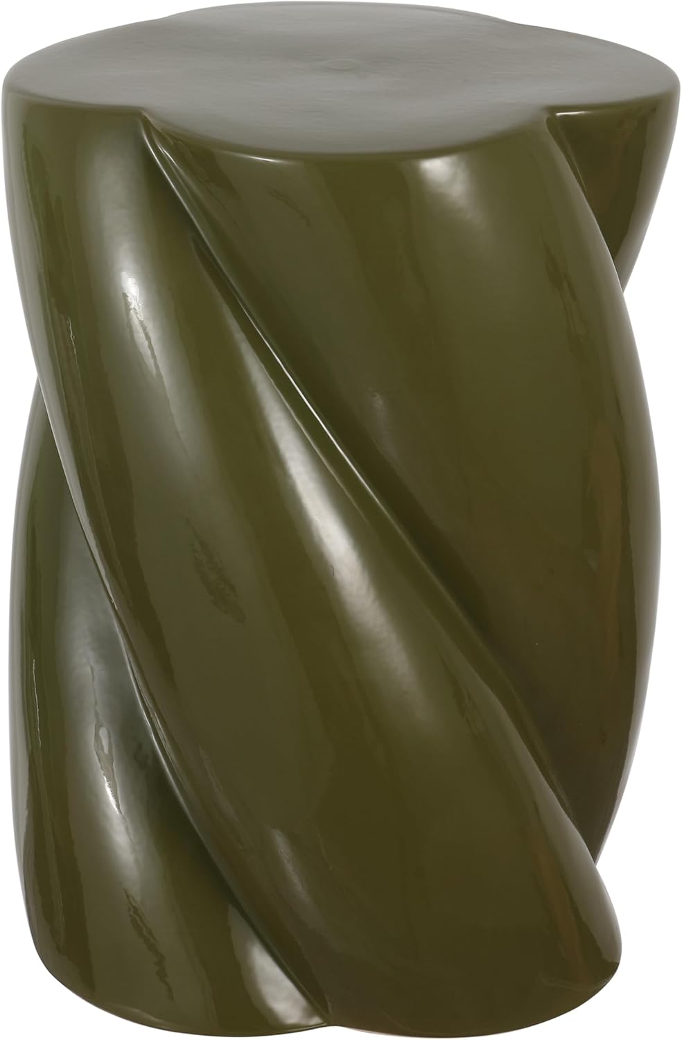 JONATHAN Y TBL1036C Yves 18" Modern Minimalist Rope Twist Ceramic Indoor-Outdoor Garden Stool, Bohemian, Coastal, Cottage, Traditional, Spill-Proof, Living Room, Garden Room, Cracked Blue