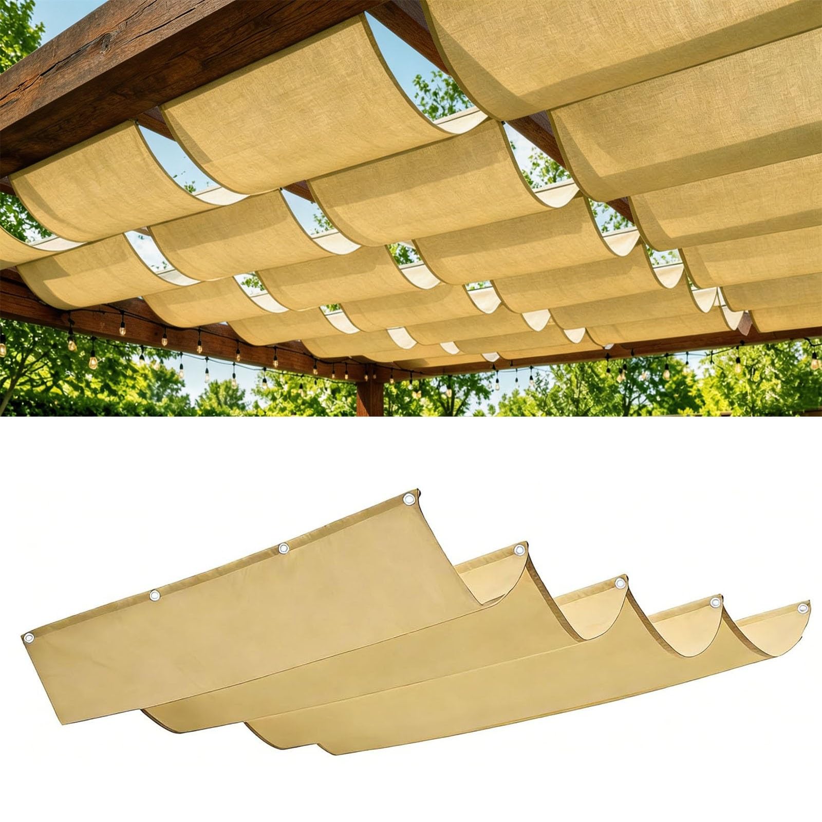 Voile ombrage rétractable vague contre le vent et la pluie sur balcon