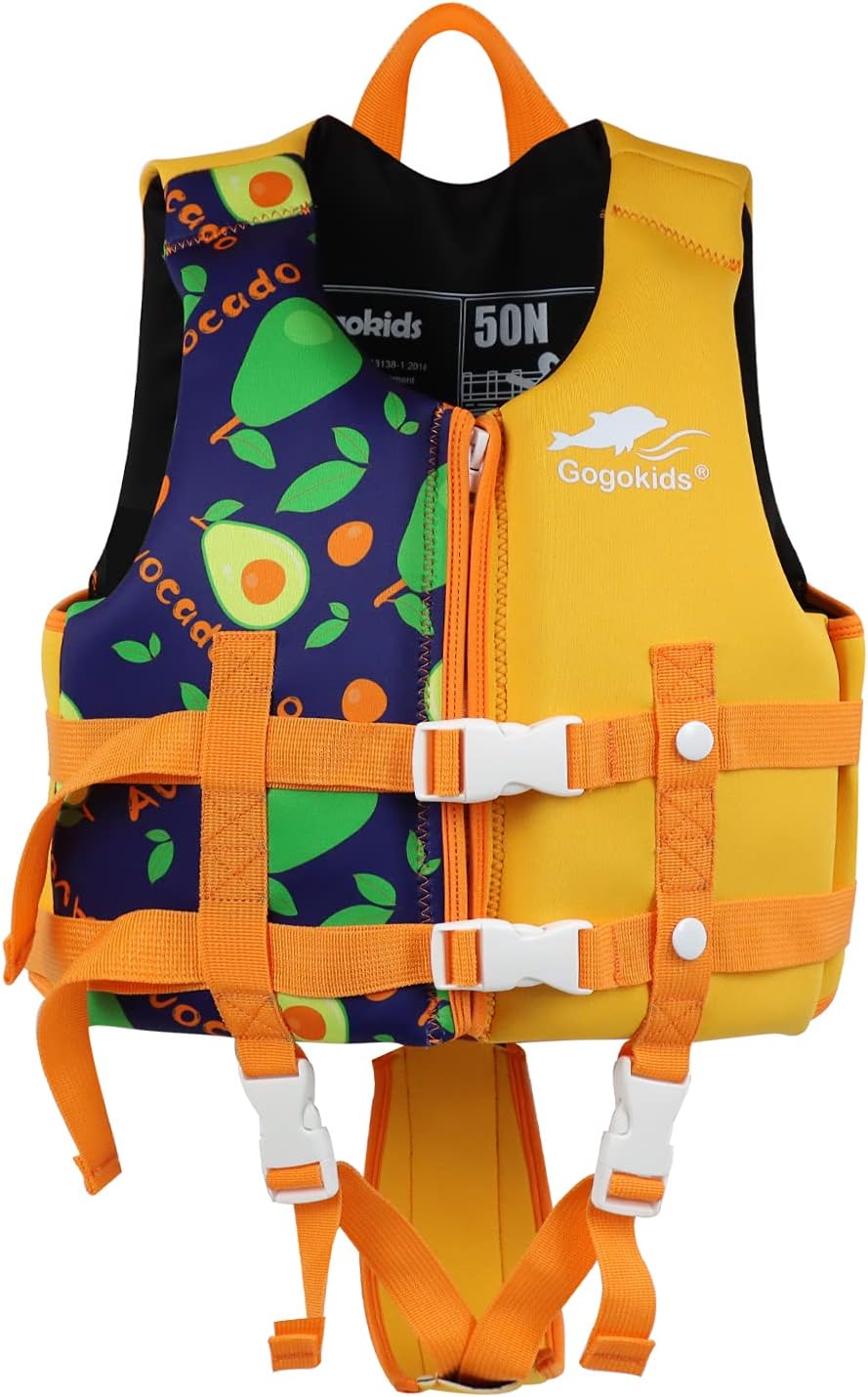 Boglia Toddler Swim Vest, Floaties for Toddlers, Kid Vest Floation Swimsuit Swimwear with Adjustable Safety Strap for Unisex Children Avocado : Sports & Outdoors