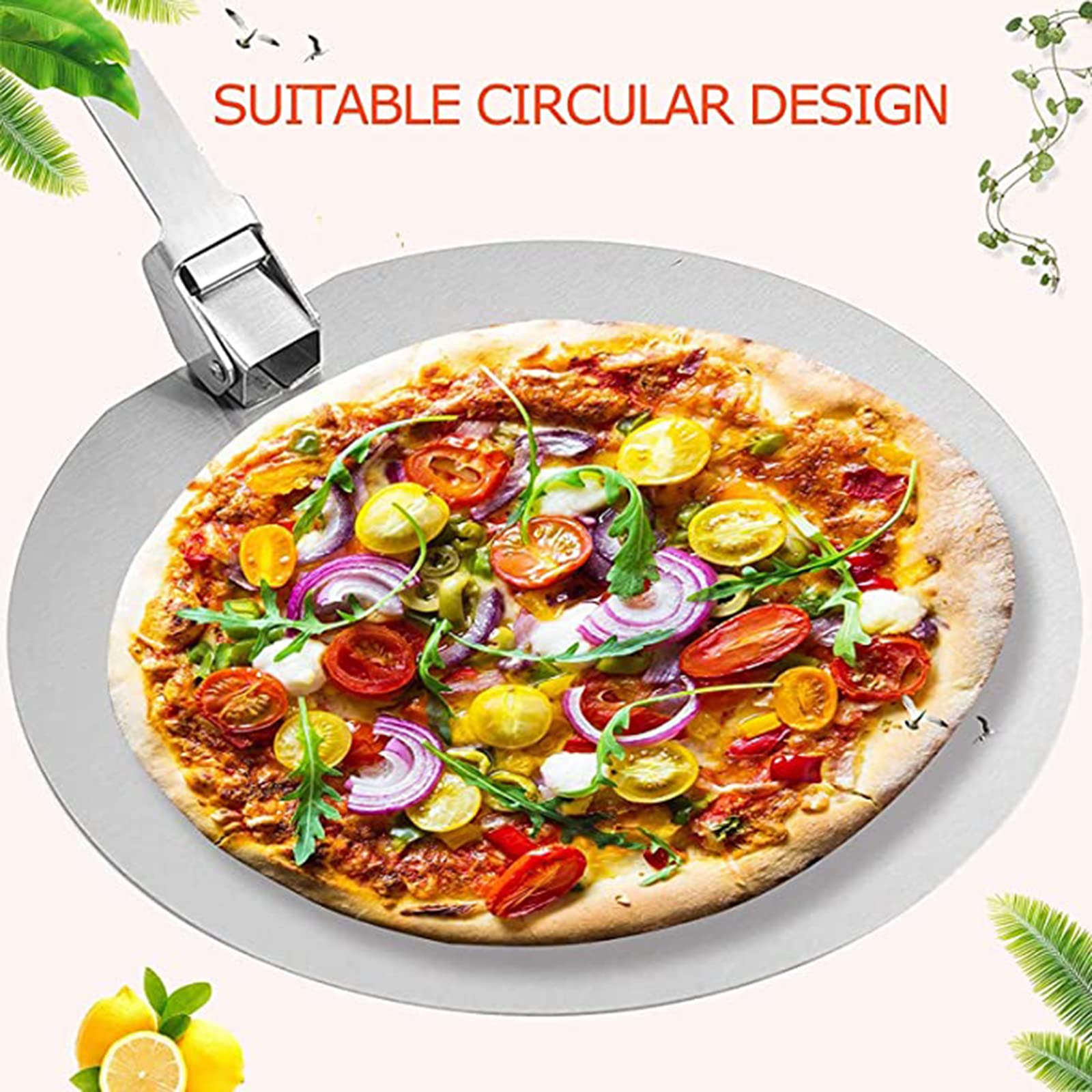 Łopatka Do Pizzy Ze Składanym Uchwytem, Ostrze Ze Stali Nierdzewnej Z Powłoką Zapobiegającą Przywieraniu, Tacka Do Podnoszenia Ciasta, Do Pieczenia Domowej Pizzy, Chleba I Ciasta