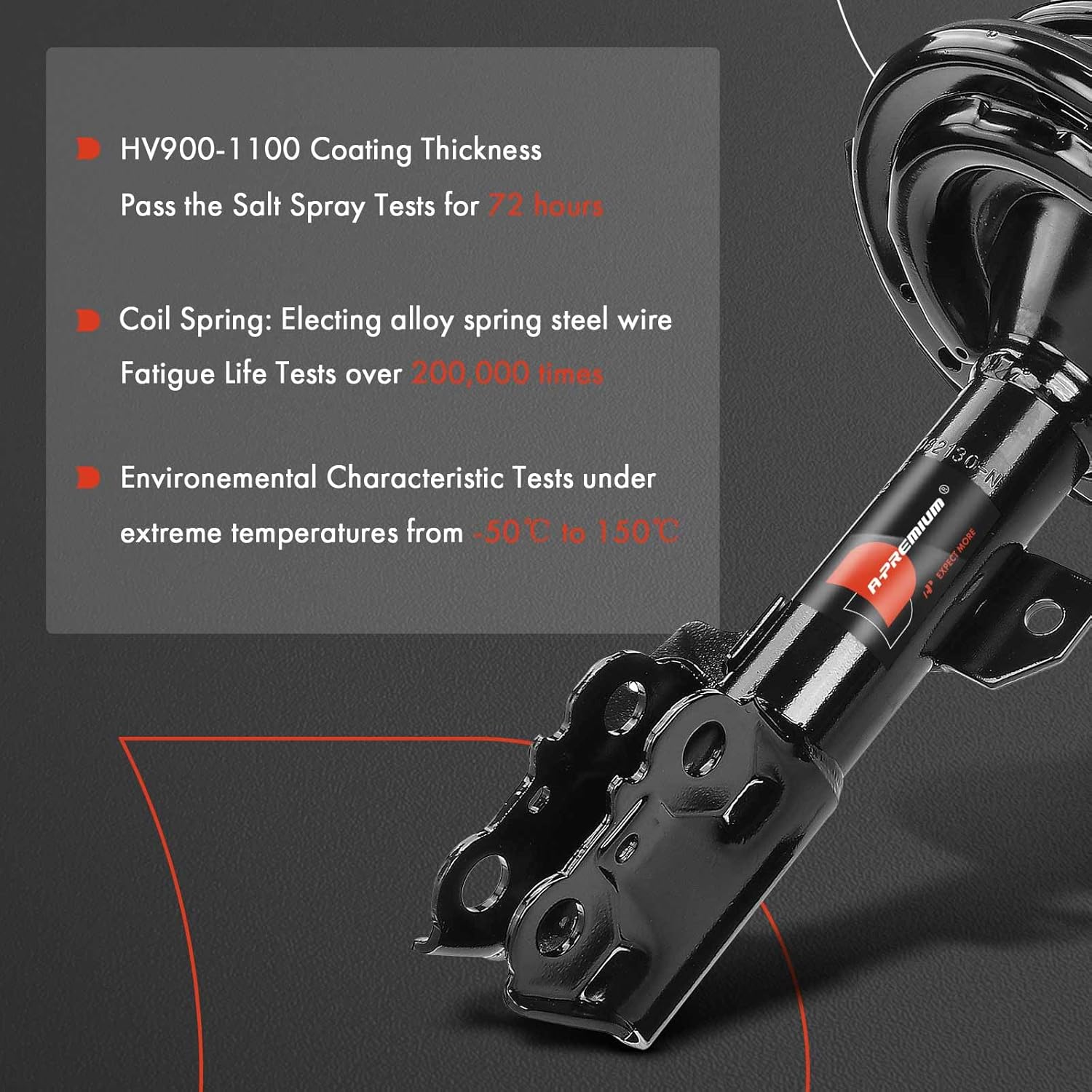 A-Premium Front Strut Assembly Compatible with Lexus ES350 2009 2010 2011 2012-2x Replacement Suspension Complete Strut Shock Absorber with Coil Spring