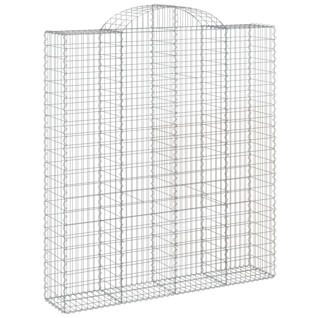 Yngbhfnop Silver Arched Gabion Basket 200X50x220/240 Cm Galvanised Iron Garden Decorative Sound Insulation Retaining Wall With 3.5 Mm Wire Diameter For Backyard Patio Windbreak