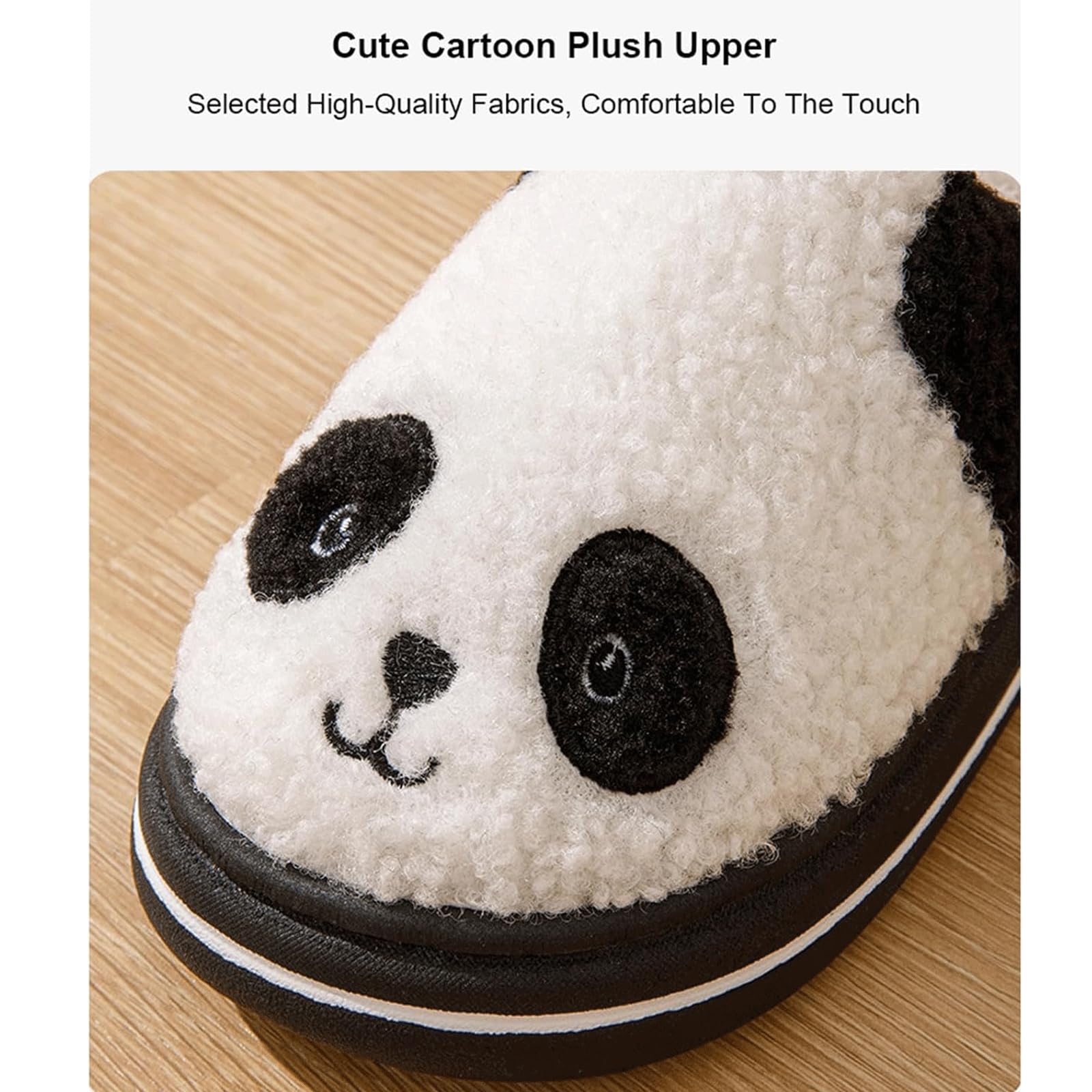 Genérico Pantuflas Mujer Panda, Forro Polar Suave Y Cálido