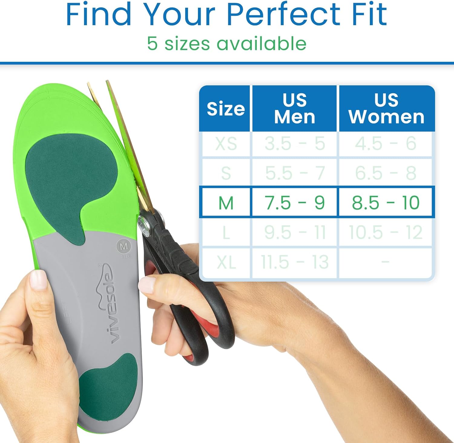 ViveSole Arch Support Insoles for Men & Women - Orthotic Inserts for Plantar Fasciitis, High Arches, Flat Feet - Shoe Inserts for Comfort and Relief, Back, Fascia, Foot and Heel Pain - Full Length - Image 6