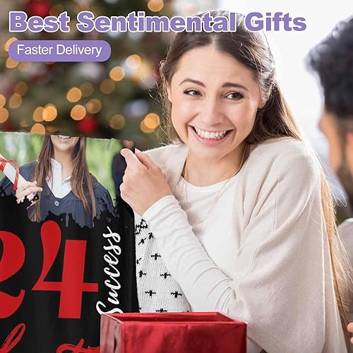 Miniatura 8 de D-Story Mantas personalizadas con fotos, texto, regalo de graduación universitaria, regalos de graduación para mejores amigos, manta personalizada
