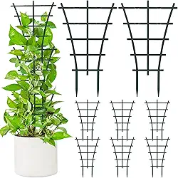 Pacote com 12 Treliças para Plantas Trepadeiras Internas, Treliças Empilháveis para Plantas Internas, Mini Treliças de Plástico para Plantas Trepadeiras, Vasos de Flores, Suporte para Plantas E