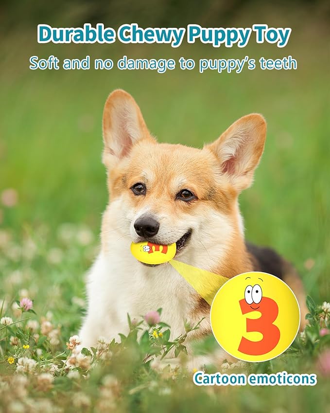 Juguetes Chirriantes para Perros Pequeños, Pack de 3 Pelotas Masticables miniatura 7