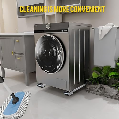 Miniatura 2 de Rodillos universales extensibles para electrodomésticos, paquete de 4, herramientas de movimiento fuertes con 24 rodillos y equipos de freno, base