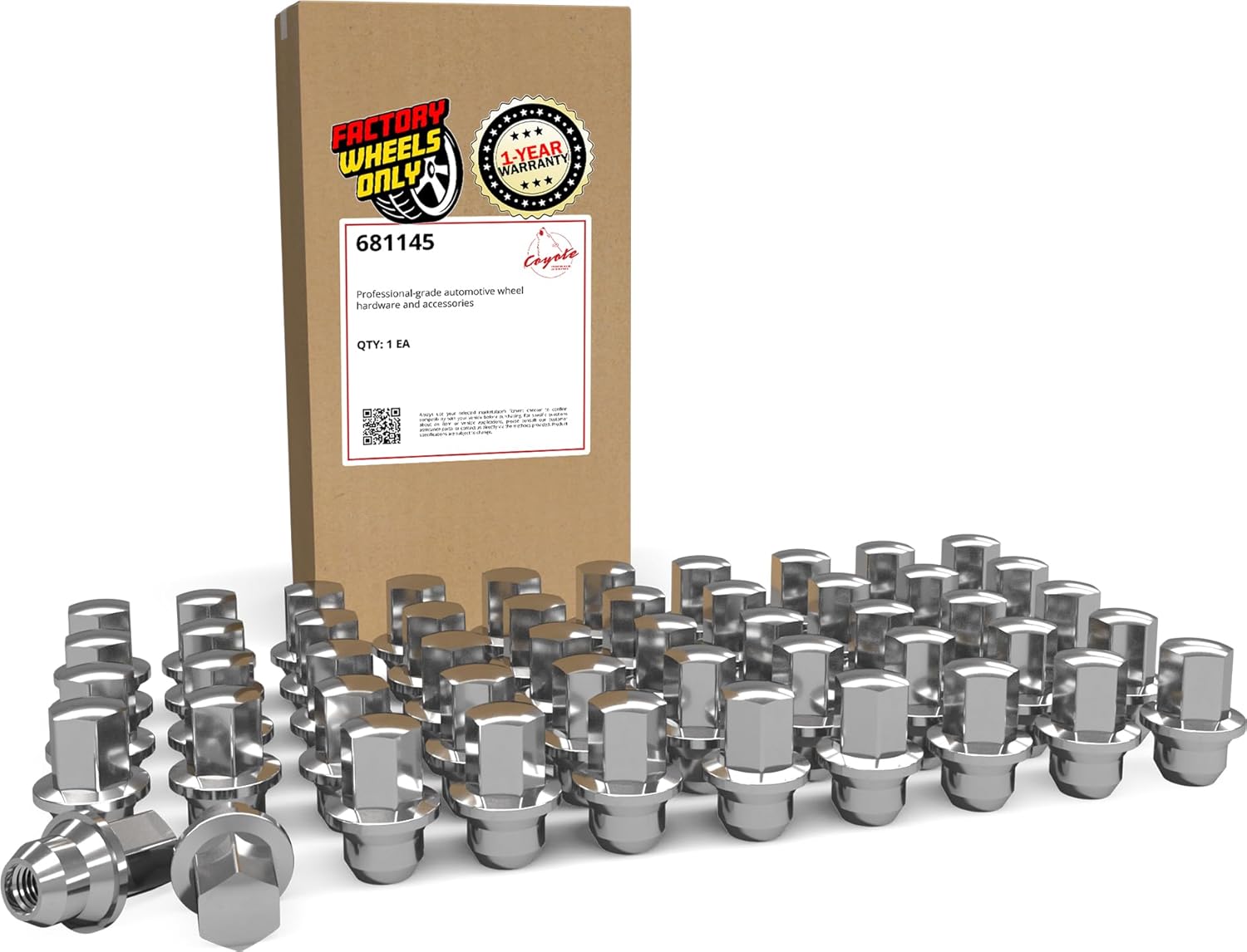 Wheel Accessories Parts 10 Pcs M12x1.5 12x1.5 Thread OEM Style Lug Nuts 1.66" Long Chrome 3/4" 19mm Hex Fits Chrysler Grand Caravan Pacifica Town & Country ｜ 6504672 ｜ 611-181 ｜ 6504596
