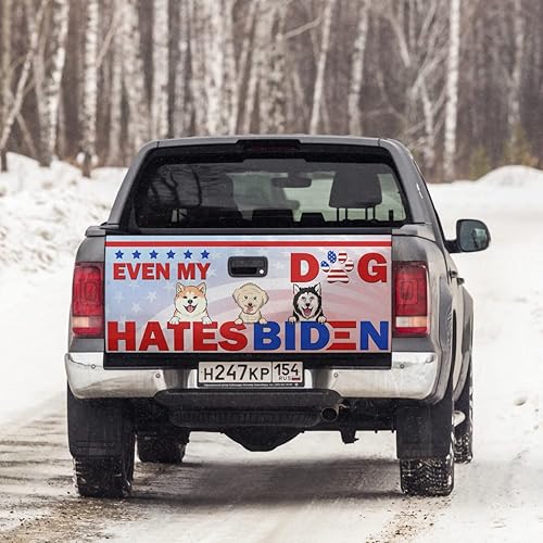 Miniatura 7 de Even My Dogs Hate Biden - Calcomanía para puerta trasera de camión  Divertida calcomanía gráfica de vinilo F Biden para parachoques, envoltura de