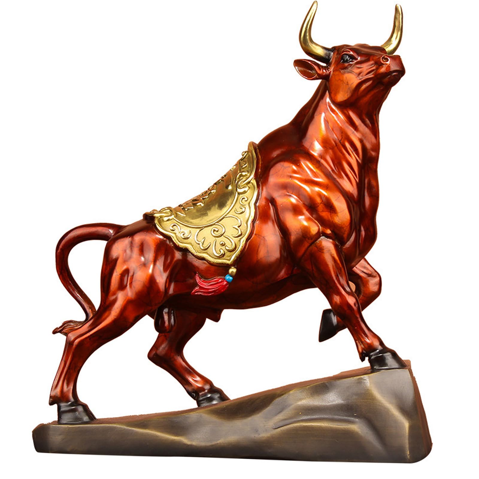 Wo Lai Gou Feng Shui Statue Cow Figurines For Home Office Decor, Wall Street Bull Sculpture, Auspicious Ox Figurine, Wealth & Prosperity, Business Decor