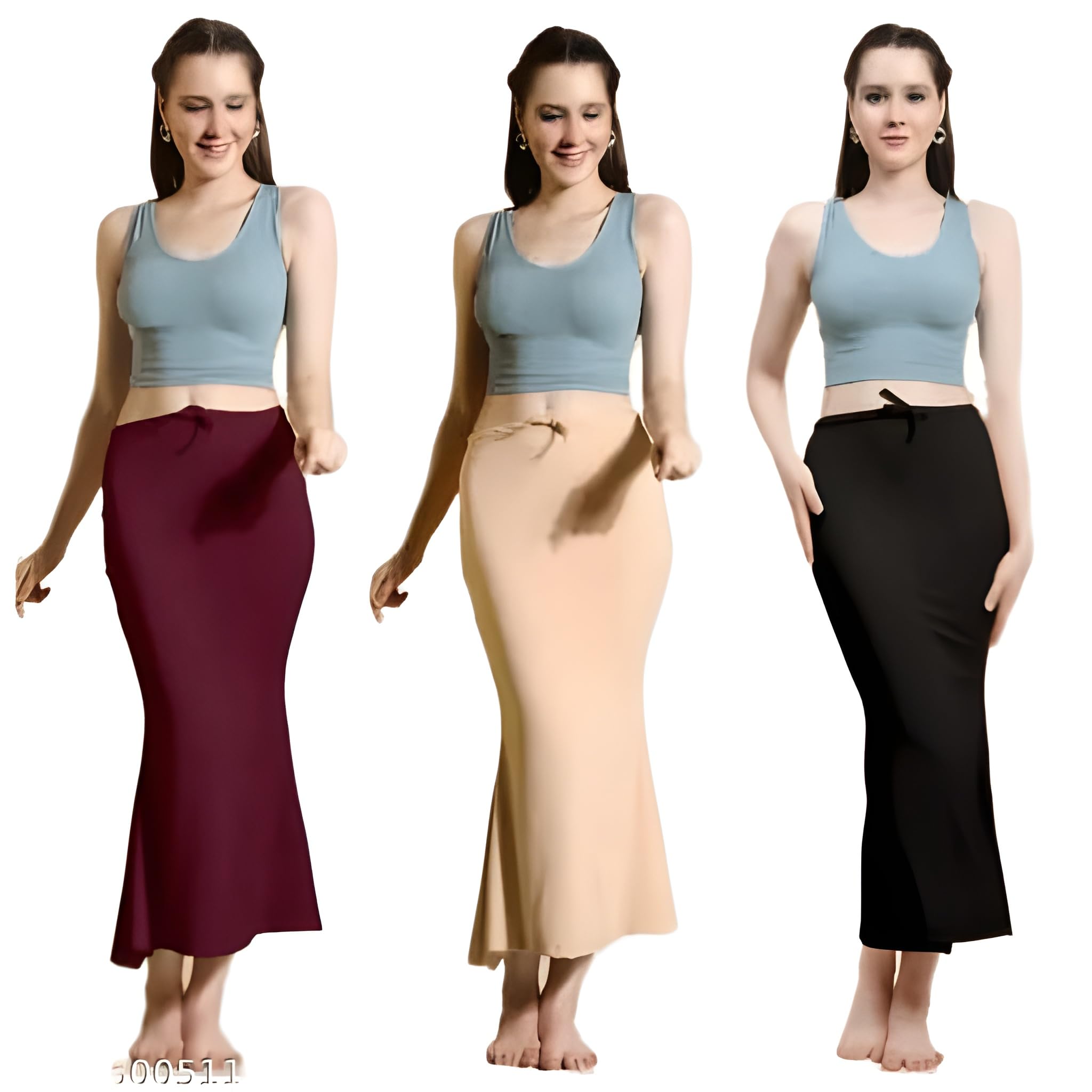 Lifestyle Cotton Blend Saree Shapewear Petticoat for Women, Women's Blended Saree Shapewear Maroon Pack of 3-image-27