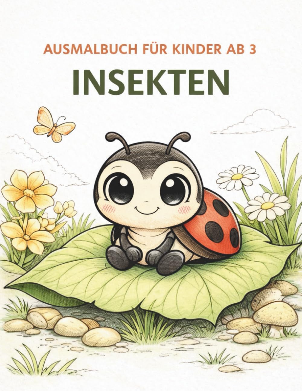 Ausmalbuch für Kinder ab 3: Insekten