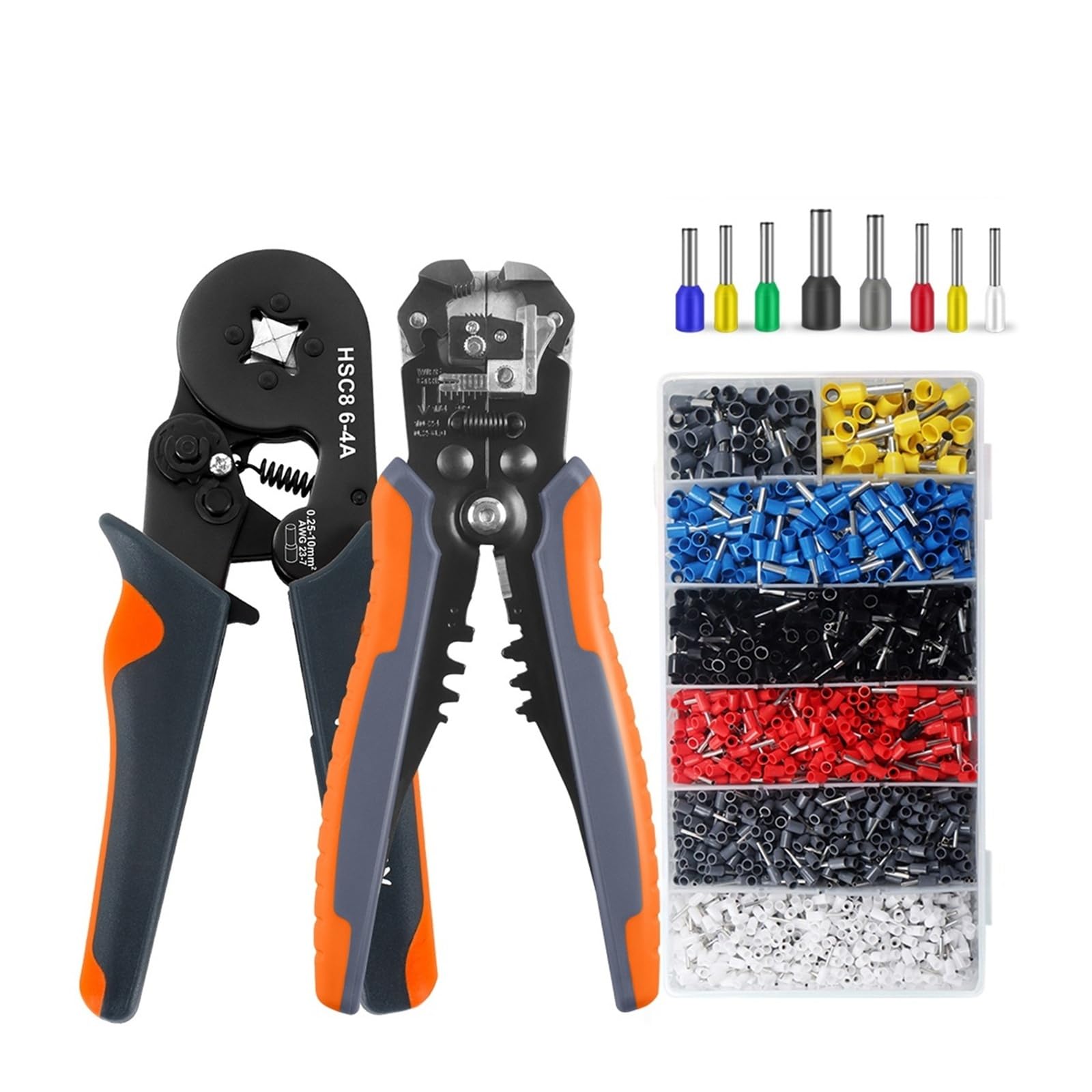 Yanyaxm 6-4 Yq 2000Pcs Crimper Cable Cutter Adjustable Automatic Wire Stripper Multifunctional Stripping Crimping Pliers Terminal Hand Tool