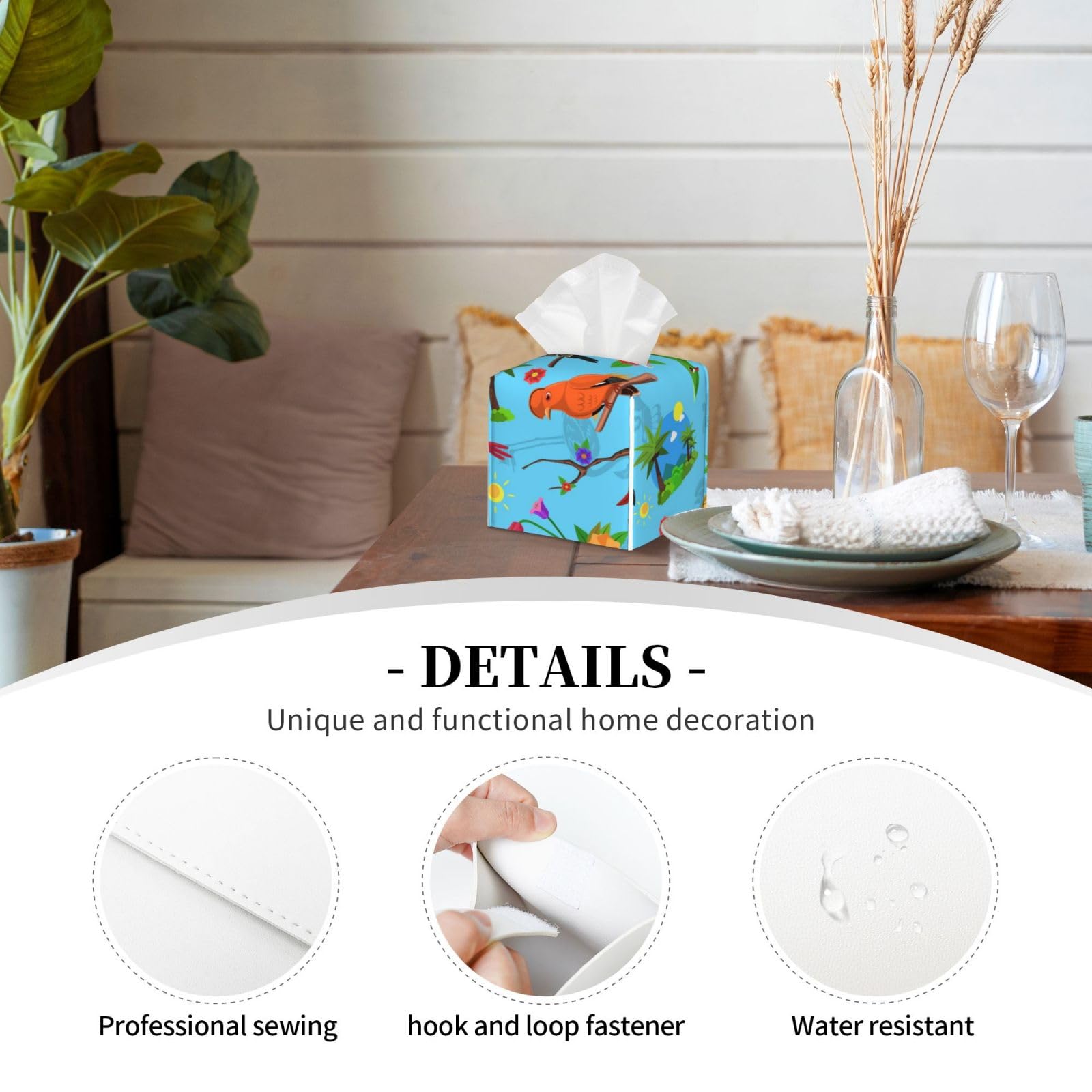 Luxspire Boîte à Mouchoirs En PU Cuir, Distributeur De Mouchoir Moderne Cubique Décoration Idéale Pour Dessus De Table, Chambre, Voiture, Coiffeuses, Bureau, Salle De Bain - Noir