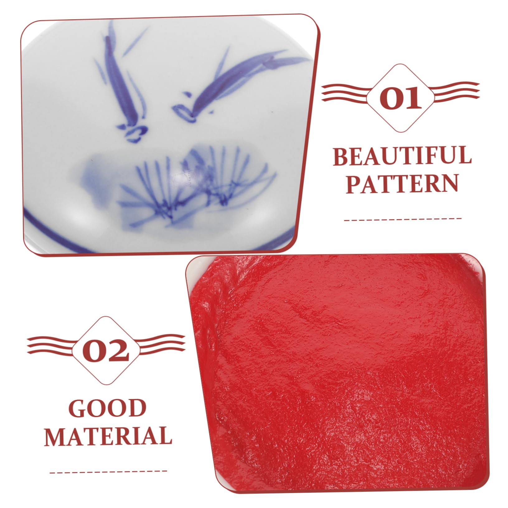 jojofuny 5 Pezzi tampone di Inchiostro Pittura Pad di Inchiostro di Timbro Impasto Lavabile Disegno tampone Multiuso Pad di Inchiostro Pratico inkpad tampone Cinese Ceramica