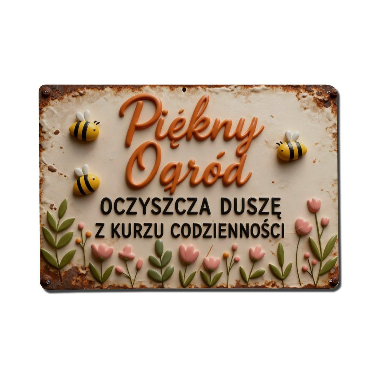 A Beautiful Garden Cleanses The Soul of The Dust of Everyday Life Metal Tin Sign Plaque