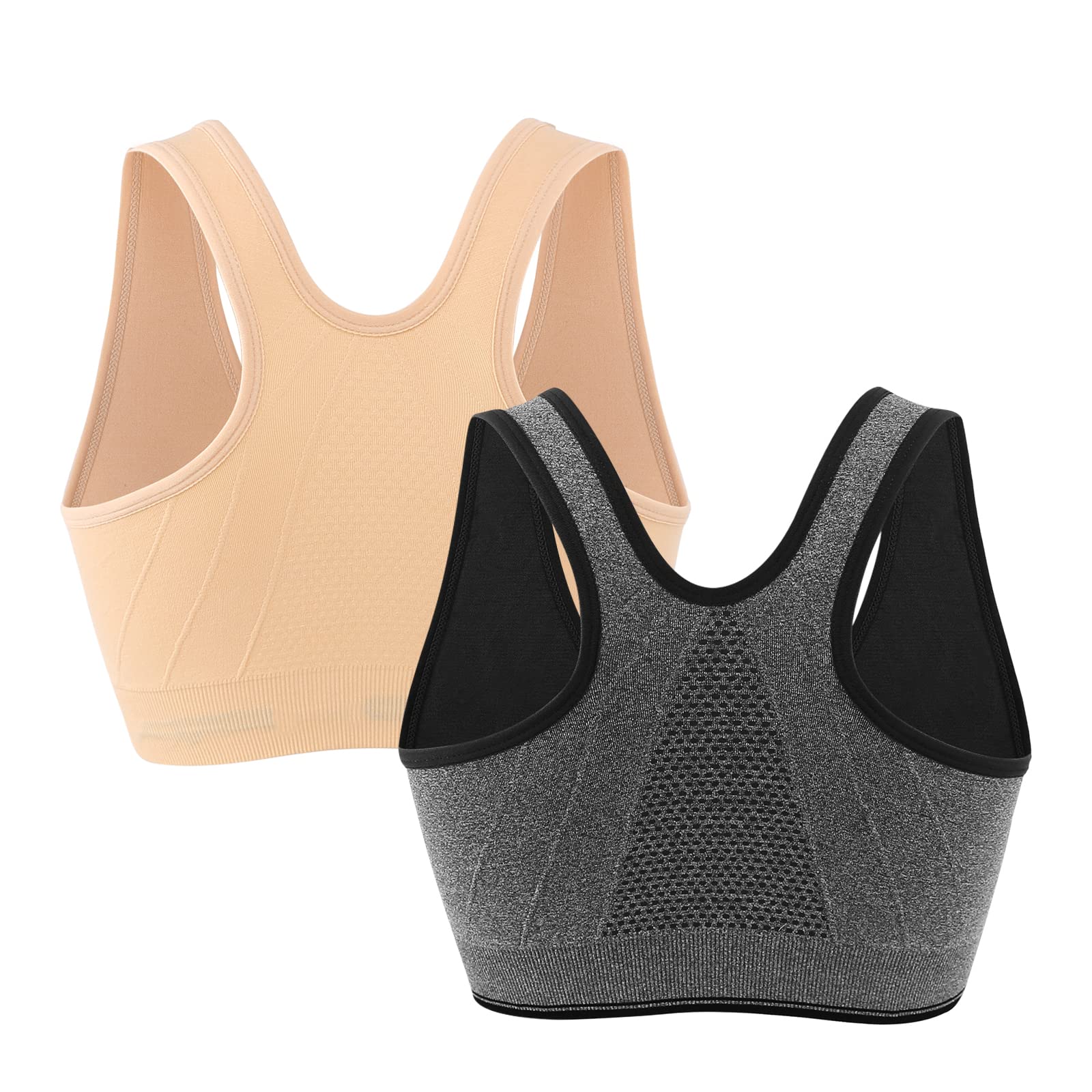 Soutien-Gorge de Sport Post-opératoire Brassière Femme Zippée Avant Zipper Lingerie avec Coussinets Amovibles Push Up Courir Vest pour Fitness Jogging Yoga Course