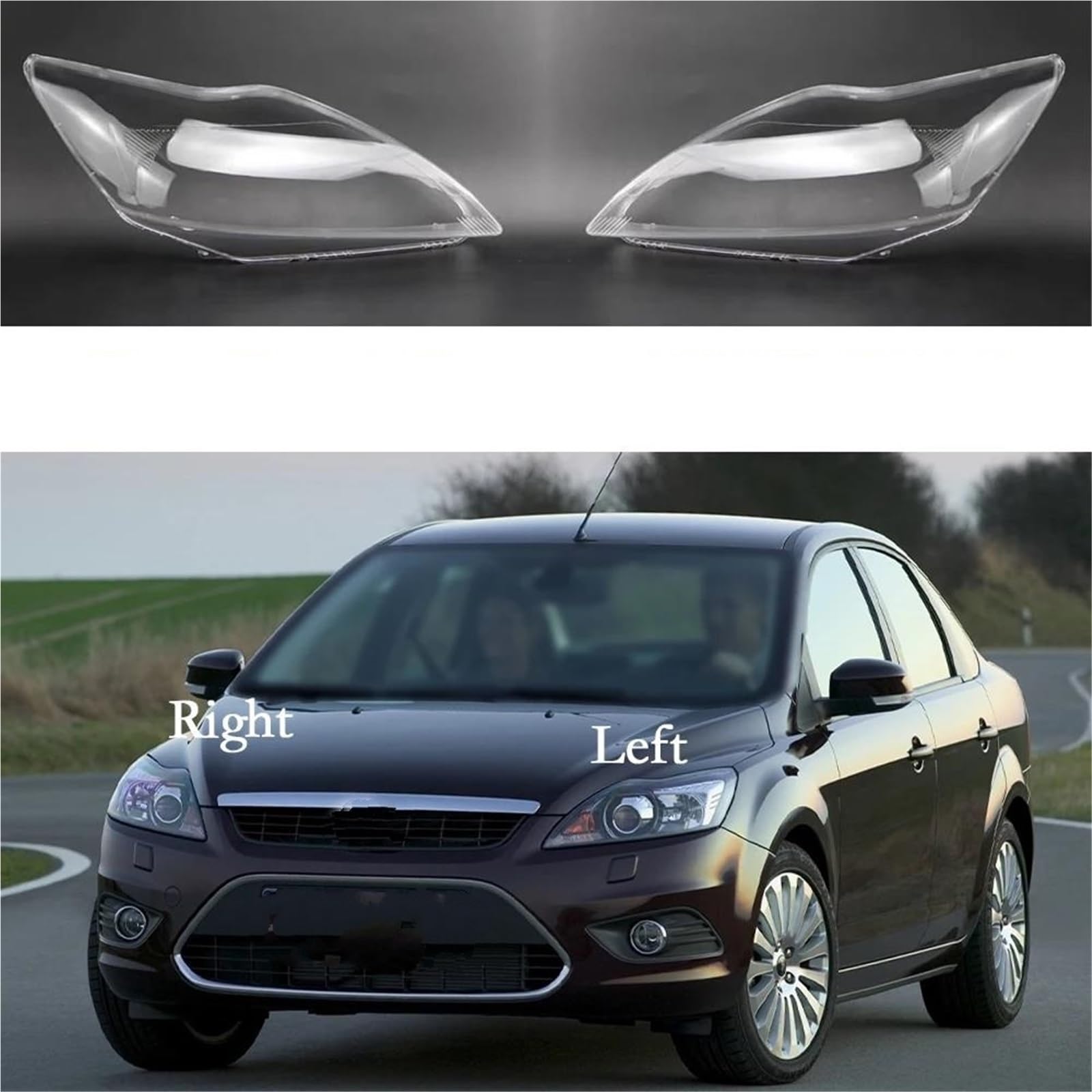 Copriobiettivo Vetro Per Fari Auto Per Ford Per Focus 2009 2010 2011 Paralume Trasparente In Plastica Fari Anteriori Auto(sinistra e destra)