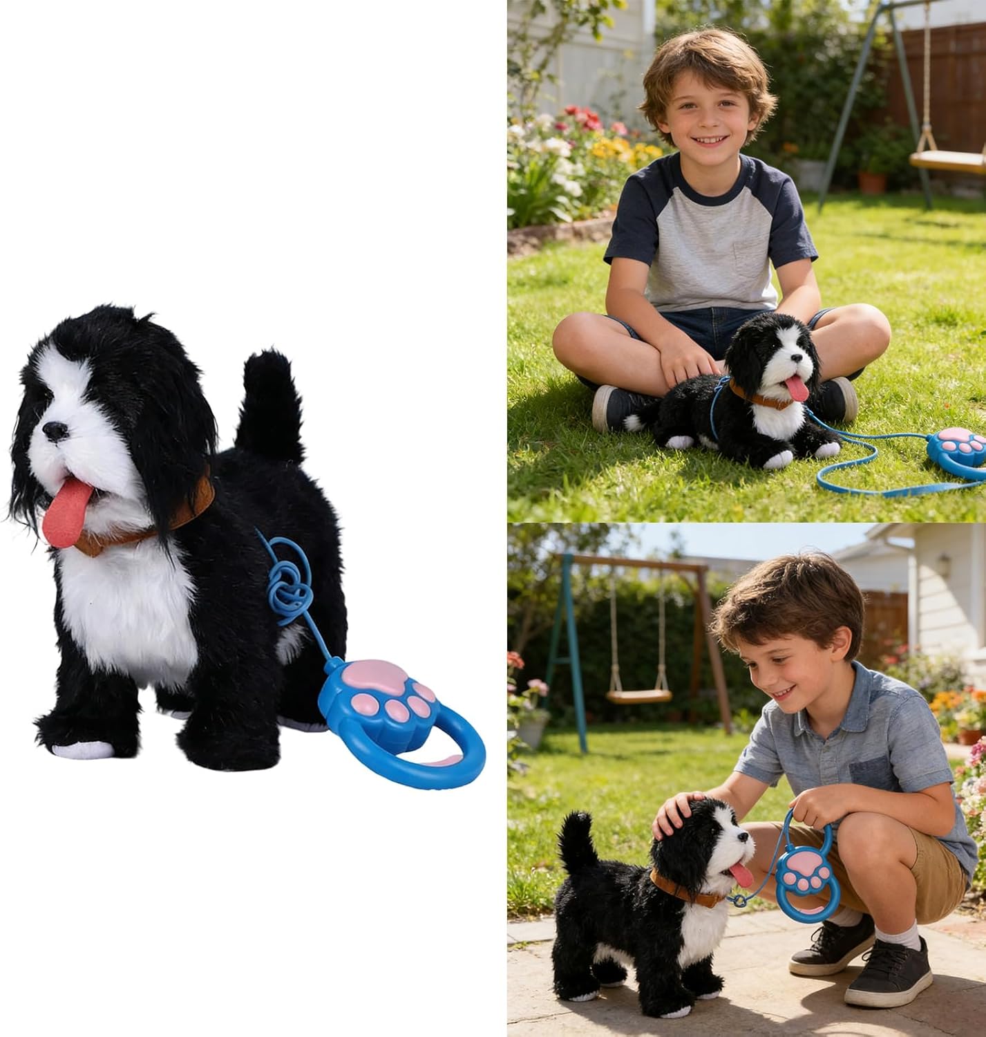 Easy Control Electric Golden Retrievers Toy That Talks and Tongue Out on Leash for Interactive Play Electric Dog Toy
