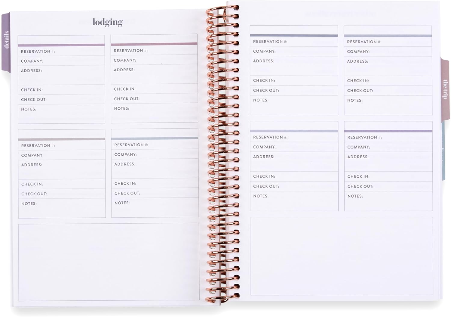 Erin Condren A5 Travel Journal Vacation Planner