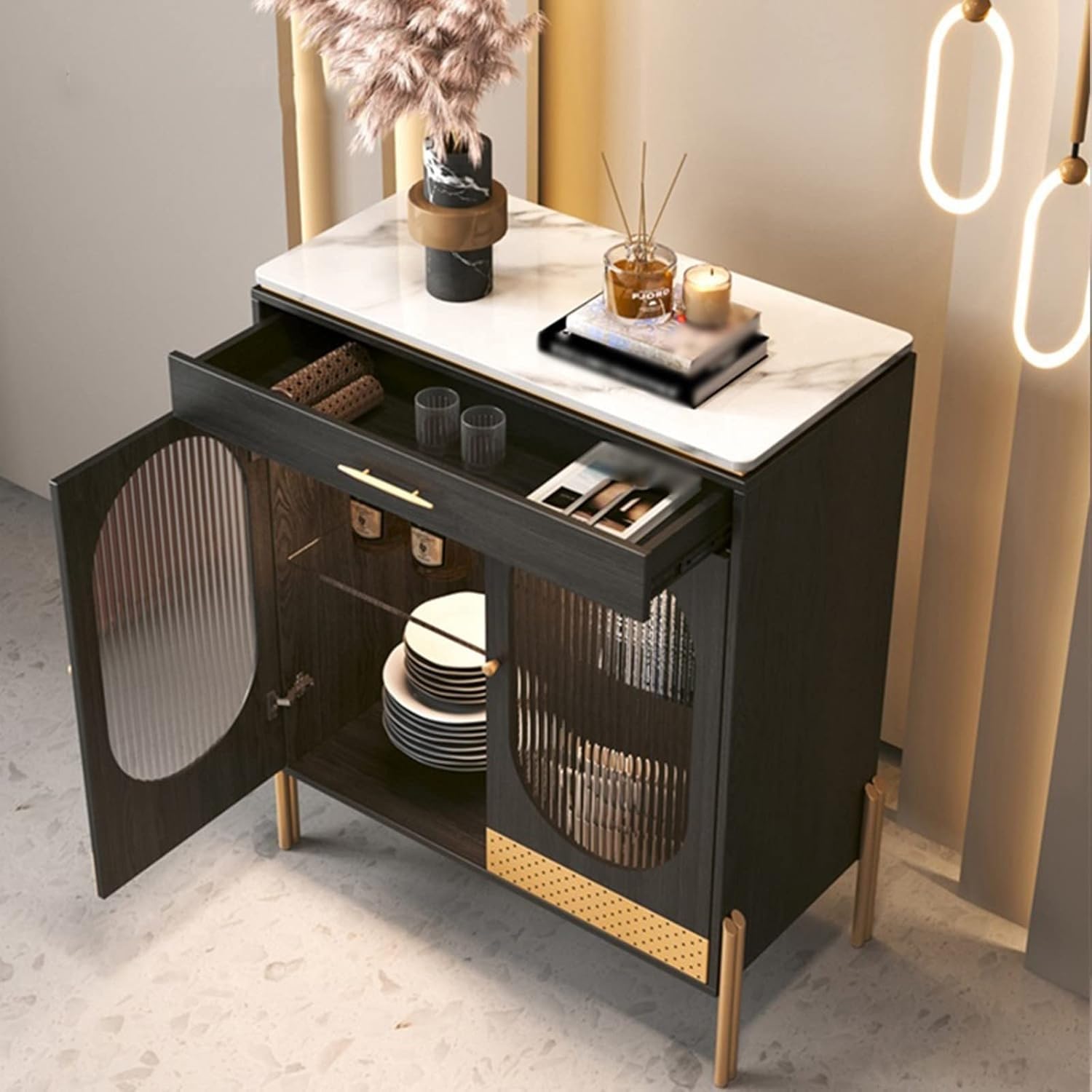 Cantinetta portabottiglie leggera di lusso per cantine, mobiletto retrò da pranzo, armadietto laterale per vino, decorazione domestica per soggiorno, armadio per bar, mobile da bar (col(B