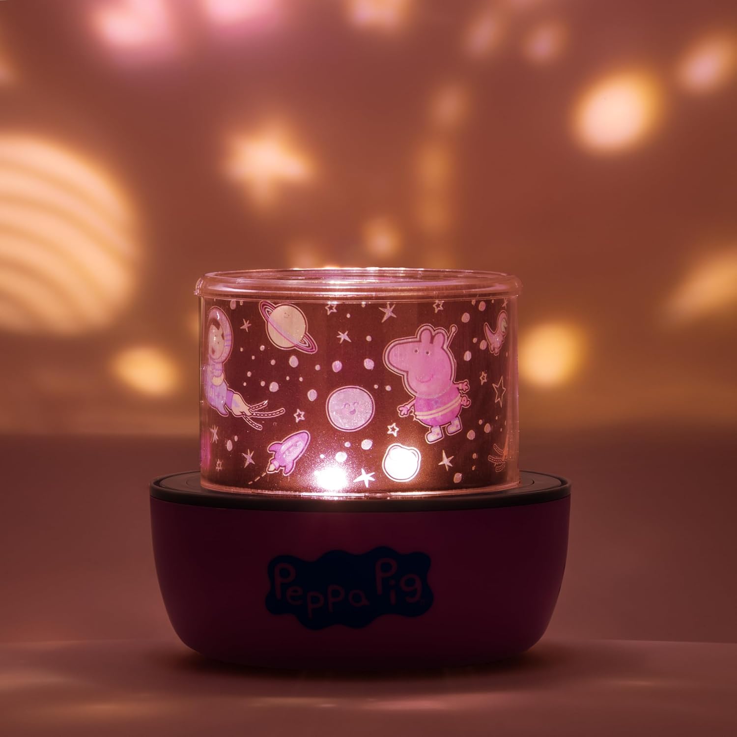 Paladone Peppa Pig Projection Light - Officially Licensed Projector Lamp with Sounds & Interchangeable Scenes, 4 Light Modes, Bedtime Soothing Night Light