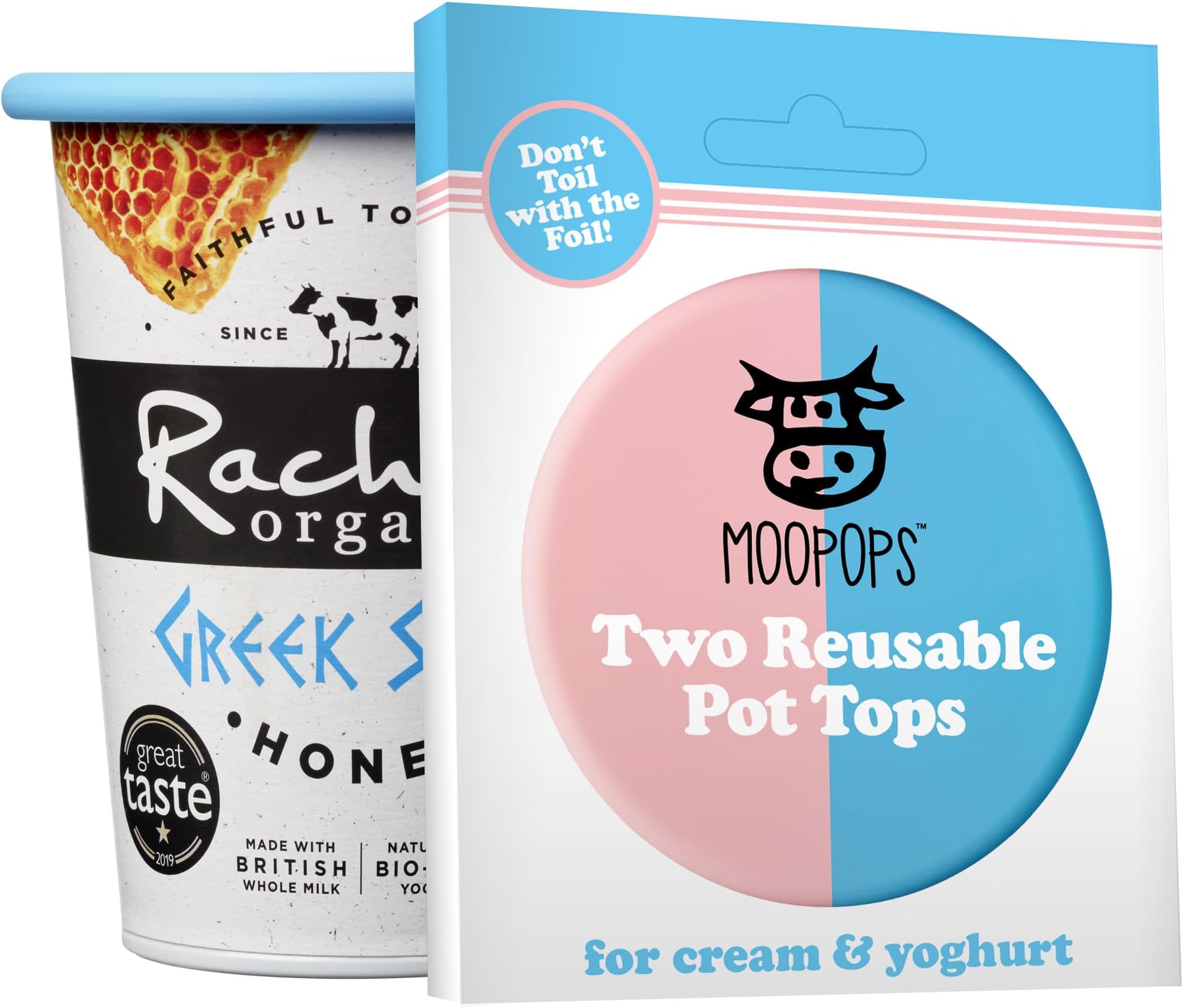 Large Reusable Silicone Yoghurt & Cream Pot Lids - 2 Pack | Dishwasher & Fridge Safe | Airtight Lid Seal | Durable & Easy to Use | Designed to Fit Standard Yoghurt & Cream Pots | BPA Free