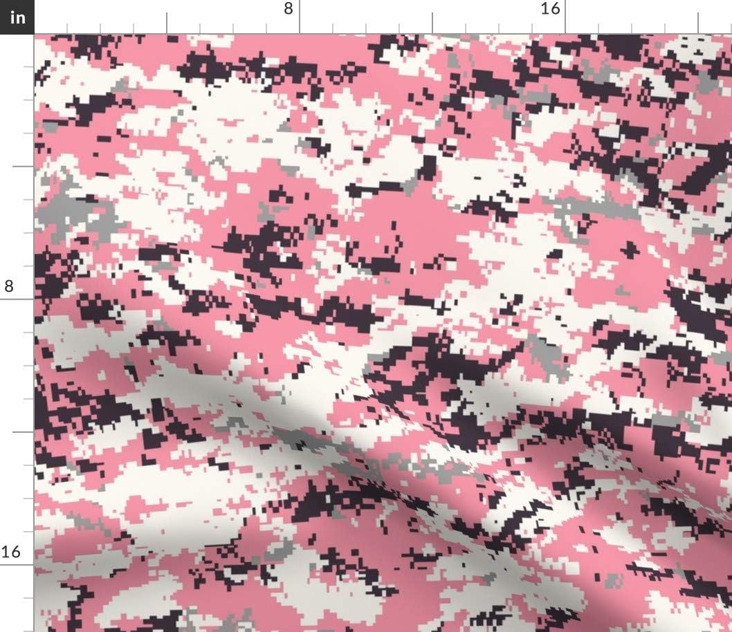 Spoonflower Fabric - Digital Light Pink Camo Girly Printed on Petal Signature Cotton Fabric by The Yard - Sewing Quilting Apparel Crafts Decor