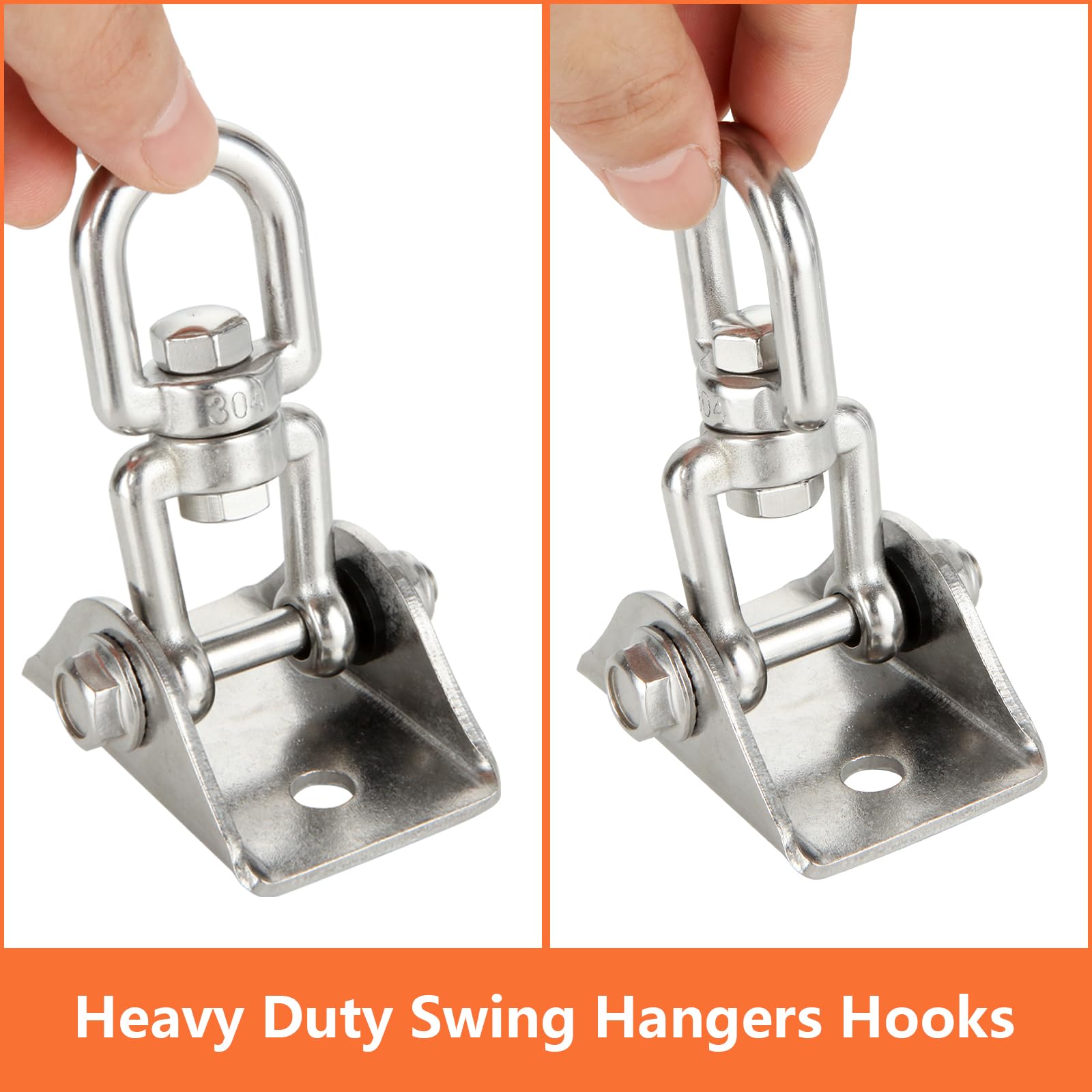 VIDETOL 2 Pack Heavy Duty Swing Hangers Hooks, 360° Swivel Hammock Hooks with Screws - Image 3
