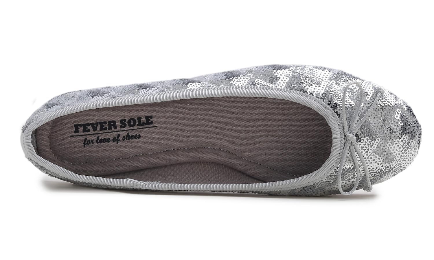 Feversole Round Sequin Ballerina,Damen Profilsohle Pailletten Ballerina