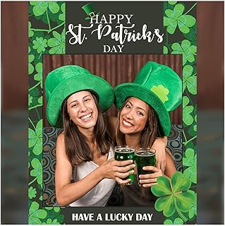 Large St Patrick's Day Decorations, Shamrock Photo Booth Frame, Irish Party Decorations, Good Luck Party Supplies, Saint Patrick's Day Party Photo Booth, St Patrick's Day Props Size 36x24, 48x36