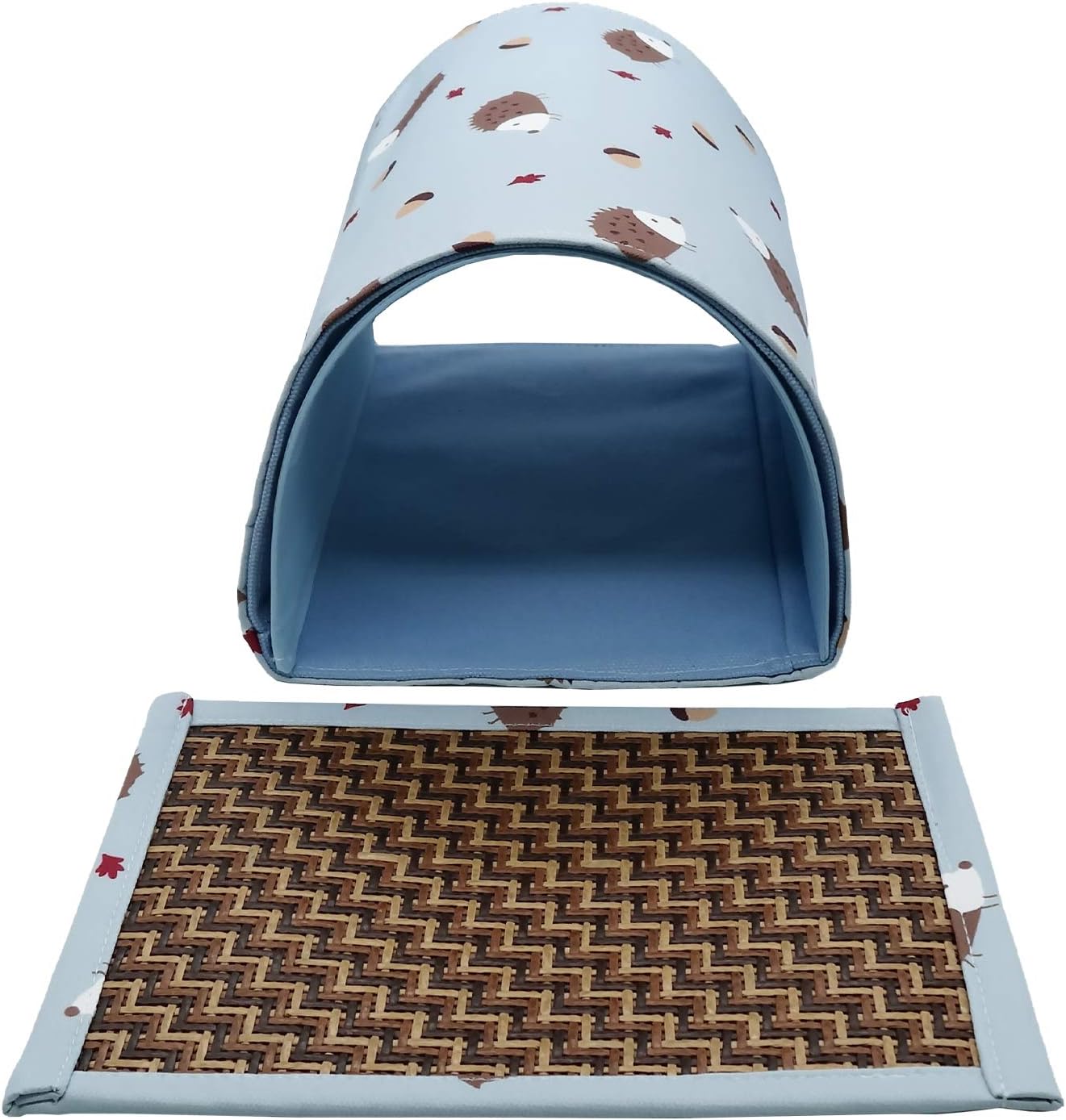 Handmade Sleeping Hideout Cave Tunnel for Baby Chinchillas/Mice/Gerbil Rats/Chinchilla/Squirrel/Guinea Pigs/Hedgehog/Dwarf Rabbit and Other Small Animal Beds (Blue)