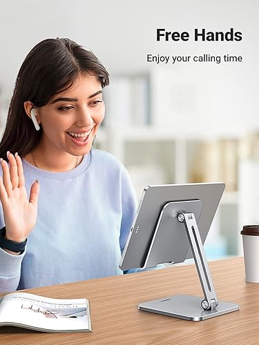 Miniatura 3 de UGREEN Soporte para tablet compatible con iPad soporte de escritorio ajustable de aluminio base más gruesa compatible con iPad Pro Air Mini 13 12.9