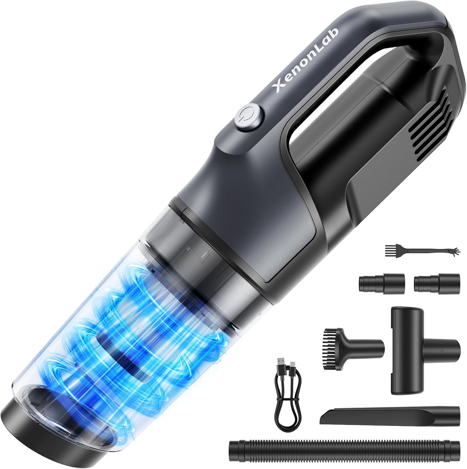 Handheld Vacuum Cordless 1.1 Pounds Car Vac 10000PA Hand Held Vacuums 4-in-1 Hand Vac Cordless Rechargeable HEPA Filter Large Capacity Dust Cup for Car Office Home Pets Hair (Gray)