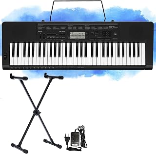 Kit Teclado Musical Casio CTK-3500 5/8 61 Teclas Com Sensibilidade Com Suporte em X