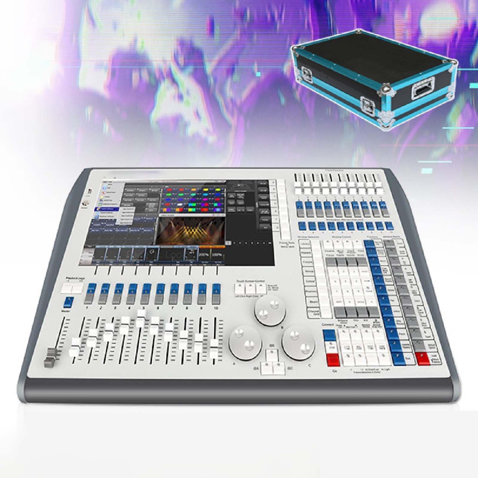 COYEUX Controller DMX Professionale, Controller Luci per DJ da palco, Controller Touch Screen CPU da 120 GB I5, con 12 Porte di Uscita DMX 6144 Canali, Multilingue Integrato