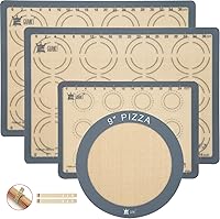 Vista 13 de Juego de 6 alfombrillas de silicona para hornear, antiadherentes, reutilizables, para hacer macarrones, pizzas, galletas, pasteles, pan, bollos